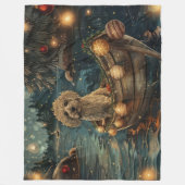 Havanese Kerst Feestelijke Reis Fleece Deken (Voorkant)