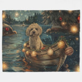 Havanese Kerst Feestelijke Reis Fleece Deken (Voorkant (Horizontaal))