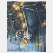 Havanese Kerst Feestelijke Reis Fleece Deken (Voorkant)
