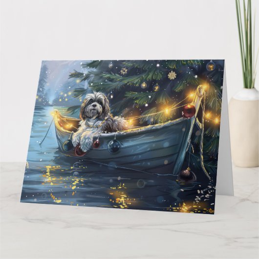 Havanese Kerst Feestelijke Reis Kaart (Voorkant)