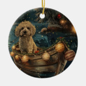 Havanese Kerst Feestelijke Reis Keramisch Ornament (Voorkant)
