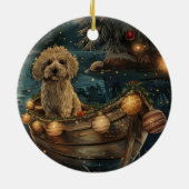 Havanese Kerst Feestelijke Reis Keramisch Ornament (Achterkant)