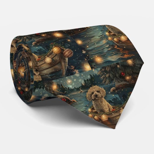 Havanese Kerst Feestelijke Reis Stropdas (Opgerold)