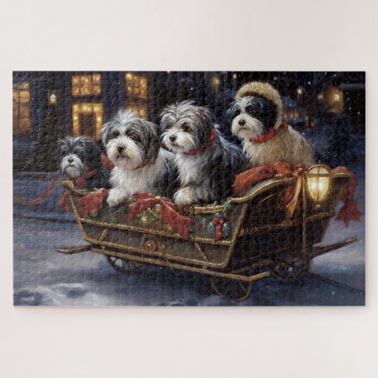 Havanese Kerst Feestseizoen Legpuzzel (Horizontaal)