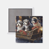 Havanese Kerst Feestseizoen Magneet (Voorkant / Achterkant)