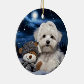 Havanese kerst, hondenherdenkingsgeschenk, hondenl keramisch ornament (Rechts)