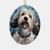 Havanese kerst, hondenherdenkingsgeschenk, hondenl keramisch ornament (Rechts)