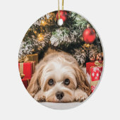 Havanese kerst keramisch ornament (Links)