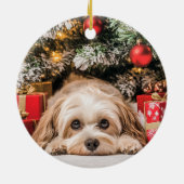 Havanese kerst keramisch ornament (Achterkant)