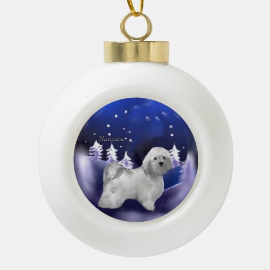 Havanese kerst keramische bal ornament (Voorkant)