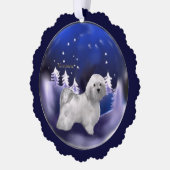 Havanese kerst ornament kaart (Links)