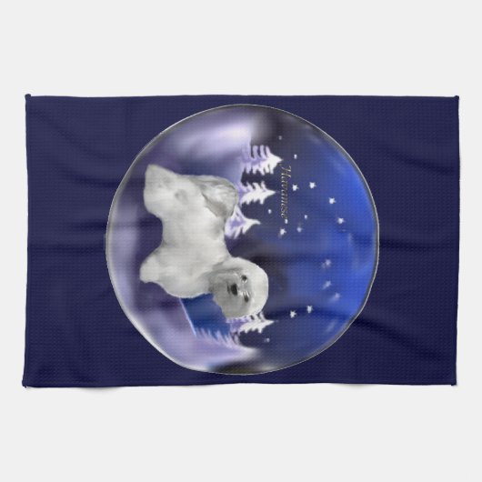 Havanese kerst theedoek (Horizontaal)