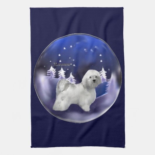 Havanese kerst theedoek (Verticaal)