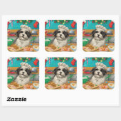 Havanese Kerstbakfeest: Festieve Kerstmis Vierkante Sticker (Vel)