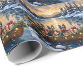 Havanese Kerstboot Vakantie Cadeaupapier (Rol Hoek)