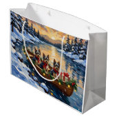 Havanese Kerstboot Vakantie Groot Cadeauzakje (Achterkant Gekanteld)