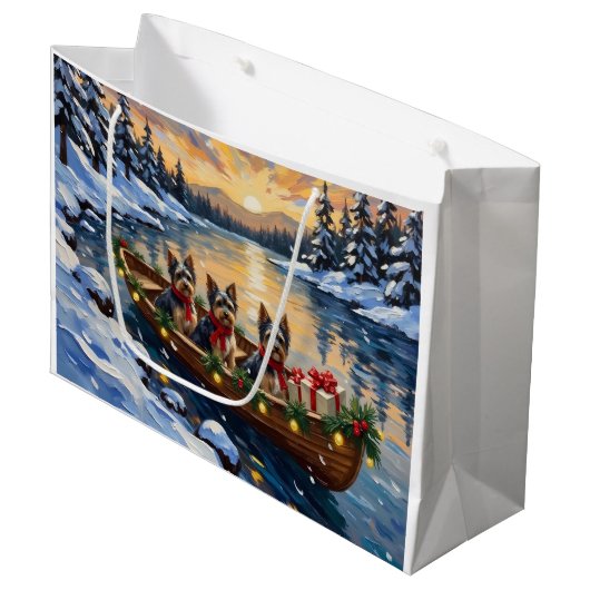 Havanese Kerstboot Vakantie Groot Cadeauzakje (Voorkant Gekanteld)