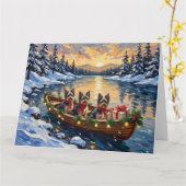 Havanese Kerstboot Vakantie Kaart (Gele Bloem)