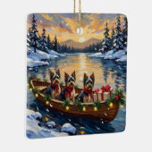 Havanese Kerstboot Vakantie Keramisch Ornament (Rechts)