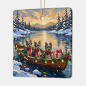 Havanese Kerstboot Vakantie Keramisch Ornament (Links)