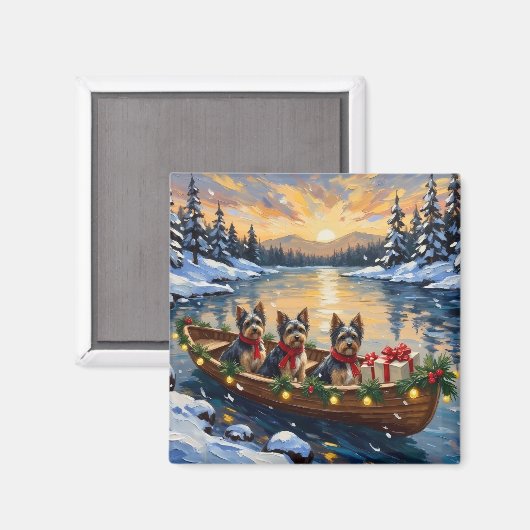 Havanese Kerstboot Vakantie Magneet (Voorkant / Achterkant)