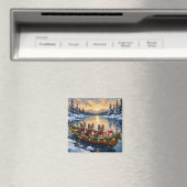 Havanese Kerstboot Vakantie Magneet (Insitu (Vaatwasser))
