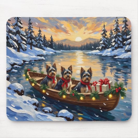 Havanese Kerstboot Vakantie Muismat (Voorkant)