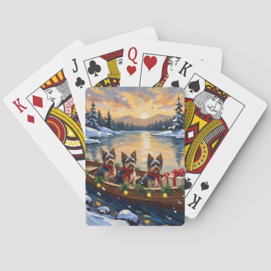Havanese Kerstboot Vakantie Pokerkaarten (Achterkant)