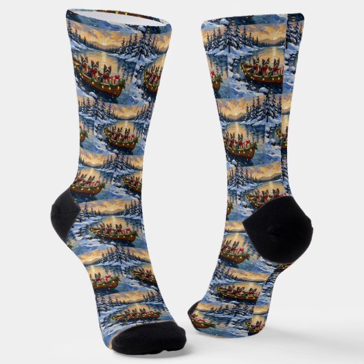 Havanese Kerstboot Vakantie Sokken (Gebogen)