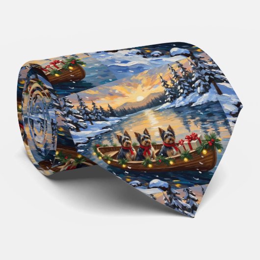 Havanese Kerstboot Vakantie Stropdas (Opgerold)