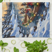 Havanese Kerstboot Vakantie Theedoek (Gevouwen)