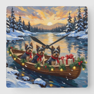 Havanese Kerstboot Vakantie Vierkante Klok