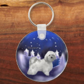 Havanese kerstcadeautjes sleutelhanger (Voorkant)