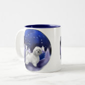 Havanese kerstcadeautjes tweekleurige koffiemok (Voorkant links)