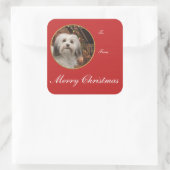 Havanese kerstcadeautjes vierkante sticker (Tas)
