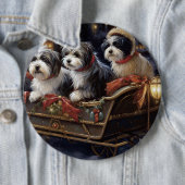 Havanese Kerstfeest Seizoen Ronde Button 6,0 Cm (In situ)