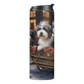 Havanese Kerstfeest Seizoen Thermosbeker (Gedraaid links)
