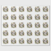 Havanese Kerstkrans Feestelijke Pup Cadeaupapier (Vlak)