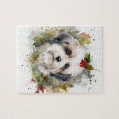 Havanese Kerstkrans Feestelijke Pup Legpuzzel (Horizontaal)