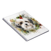 Havanese Kerstkrans Feestelijke Pup Notitieboek (Rechterzijde)