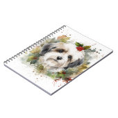 Havanese Kerstkrans Feestelijke Pup Notitieboek (Linkerzijde)