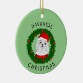 Havanese kerstman Funny Dog citeert kerstman in Wr Keramisch Ornament (Rechts)