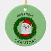 Havanese kerstman Funny Dog citeert kerstman in Wr Keramisch Ornament (Voorkant)