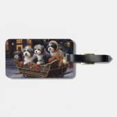 Havanese Kerstmis Feestelijk Seizoen Bagagelabel (Achterkant horizontaal)