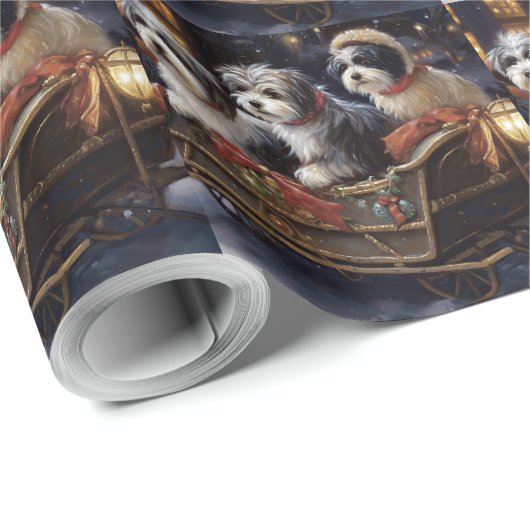 Havanese Kerstmis Feestelijk Seizoen Cadeaupapier (Rol Hoek)