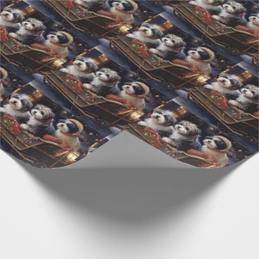 Havanese Kerstmis Feestelijk Seizoen Cadeaupapier (Hoek)