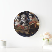 Havanese Kerstmis Feestelijk Seizoen Grote Klok (Huis)