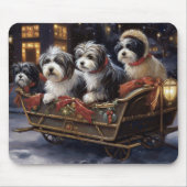 Havanese Kerstmis Feestelijk Seizoen Muismat (Voorkant)