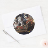 Havanese Kerstmis Feestelijk Seizoen Ronde Sticker (Envelop)