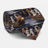 Havanese Kerstmis Feestelijk Seizoen Stropdas (Opgerold)